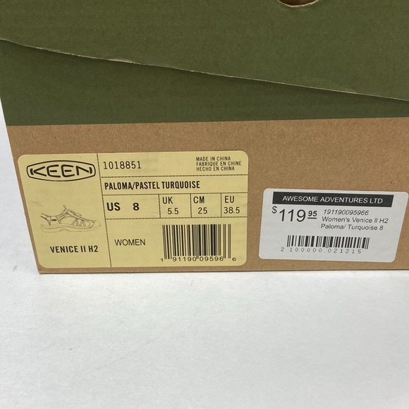 Keen Venice II H2 Sandals Paloma/Pastel Turquoise - Size 8 - Picture 6 of 6